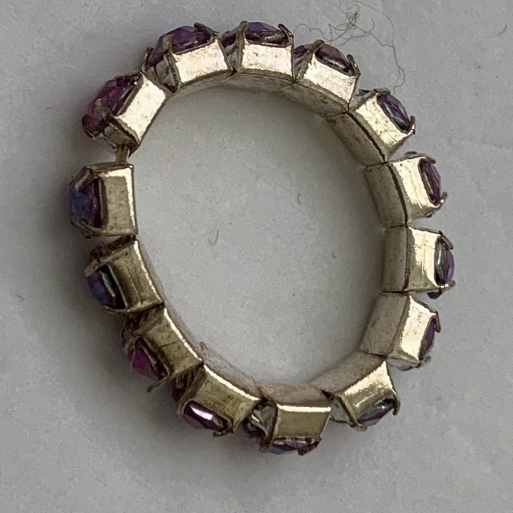 TOES BUNDLE (3) 2 Rhinestone Flower Toe Rings & 1 purple rhinestone stretch ring - Picture 12 of 13